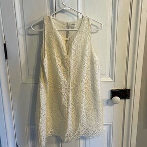 Cream lace mini dress